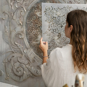 Трафарет - Клубничный воришка овал - Фотография интерьере 15