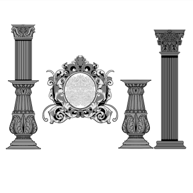 Трафарет - Колонна Лиственная Трафарет - Колонна Лиственная